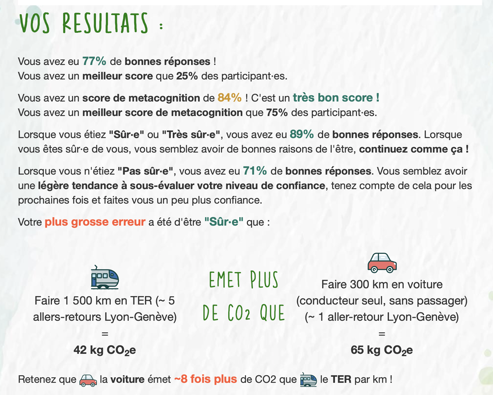 An example of feedbacks